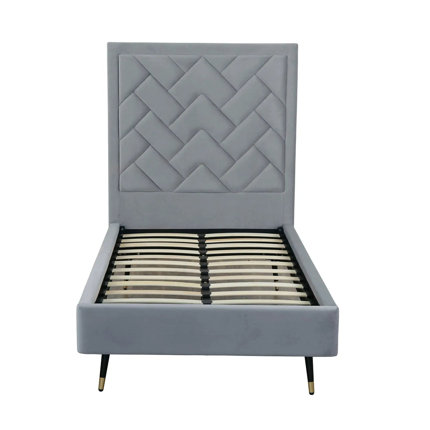 Crosby - Bed With Upholstered Headboard And Slats by HouseOfZazla