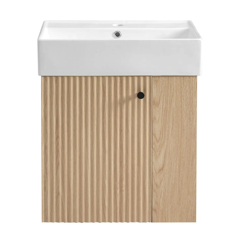 Modern Floating Bathroom Vanity With Ceramic Basin Perfect For Small Bathrooms by Unique Piece Furniture
