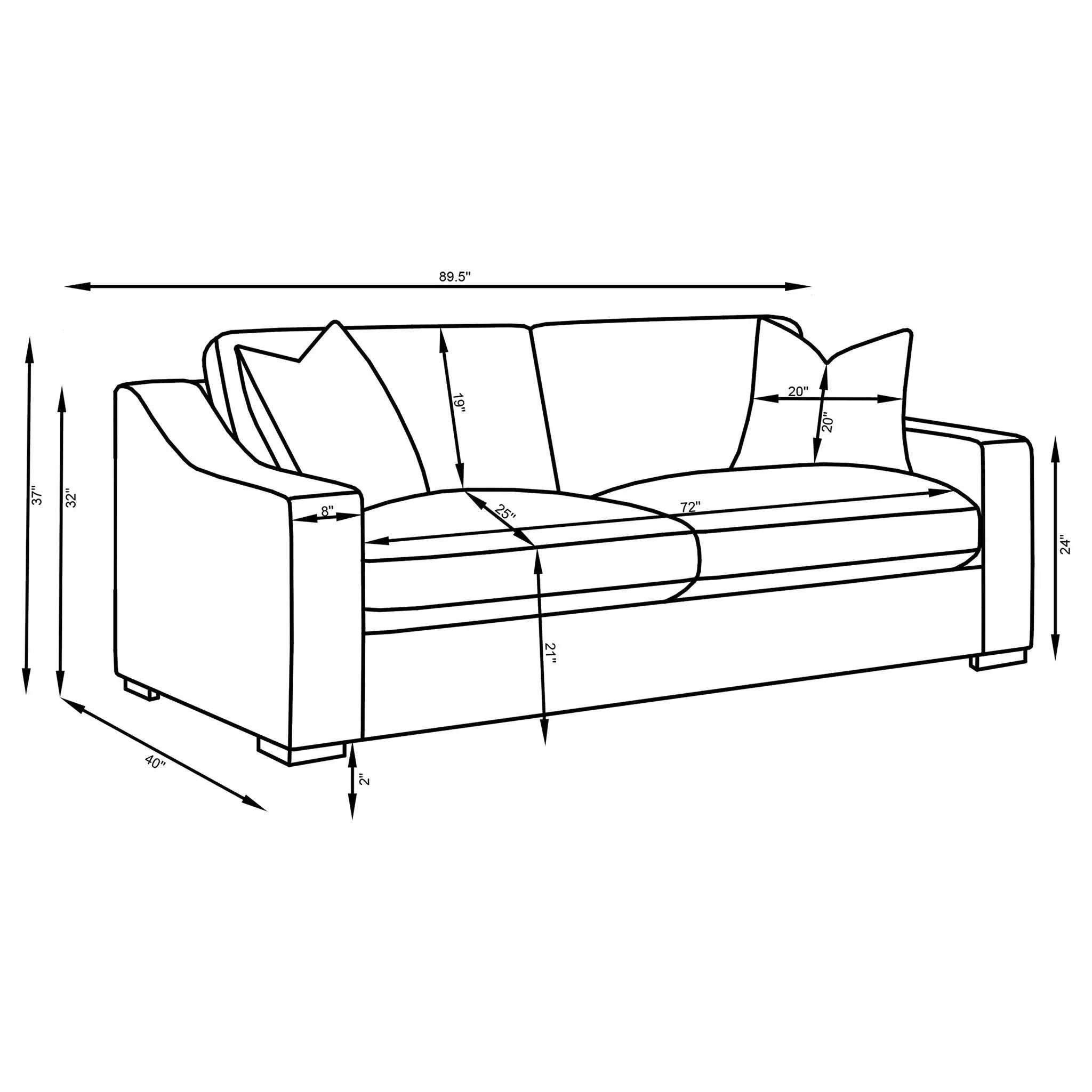 Chelan - 2 Piece Upholstered Sloped Arm Sofa Set - White by HouseOfZazla