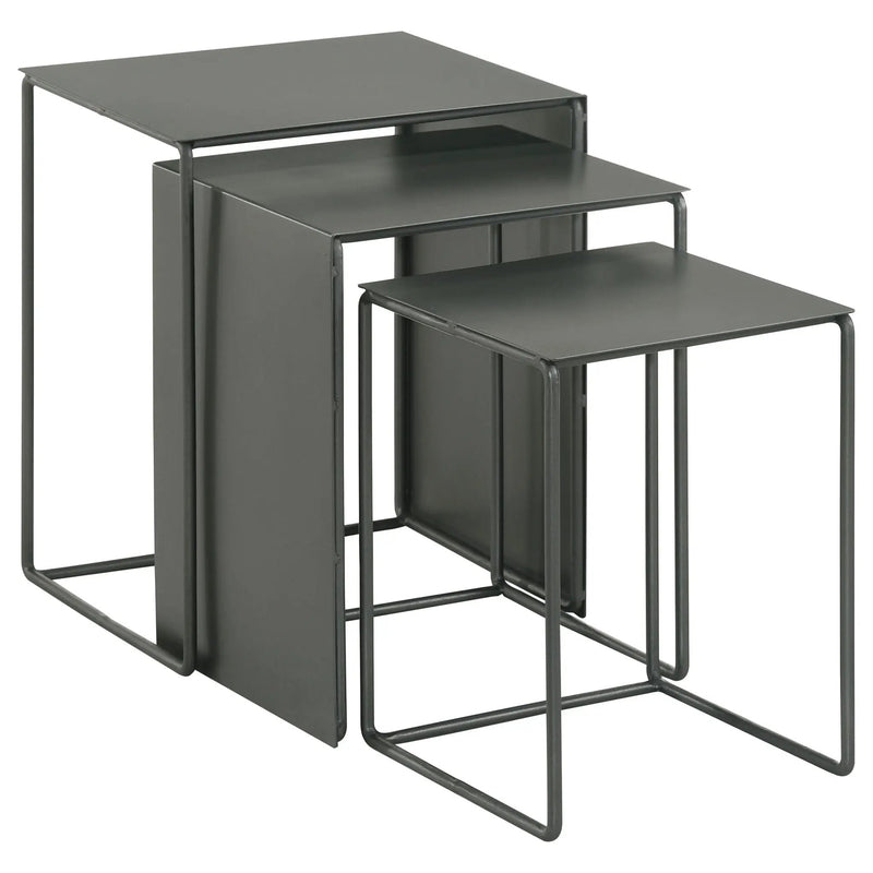 Imez 3-piece Rectangular Metal Nesting Table Set Grey by Unique Piece Furniture