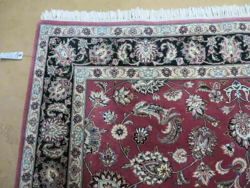 6' X 9' Vintage Handmade Fine India Floral Oriental Silk Accent Wool Rug Carpet by Jewel Rugs