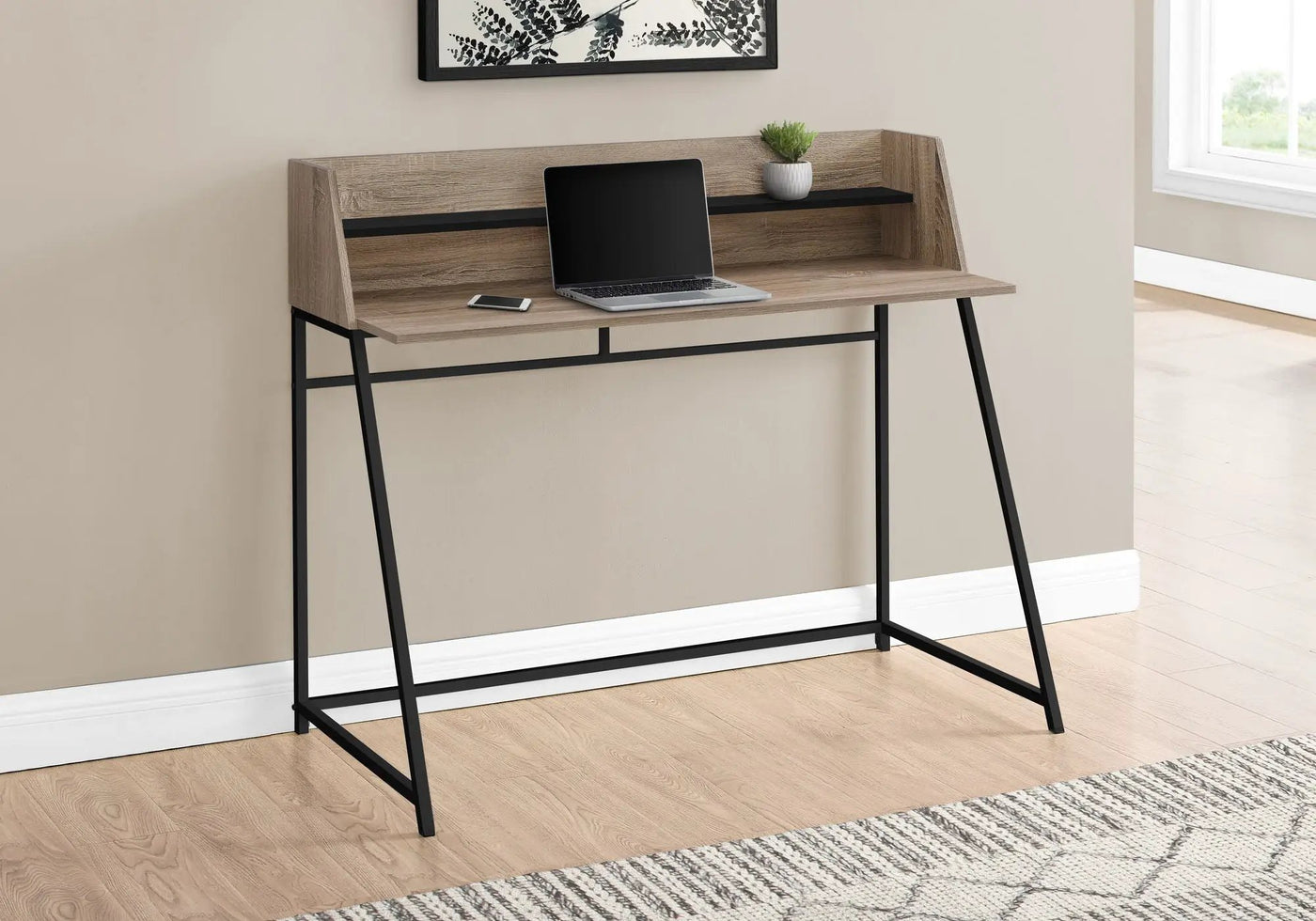 Computer Desk for Home Office Laptop with Storage Shelves, Contemporary & Modern by HouseOfZazla