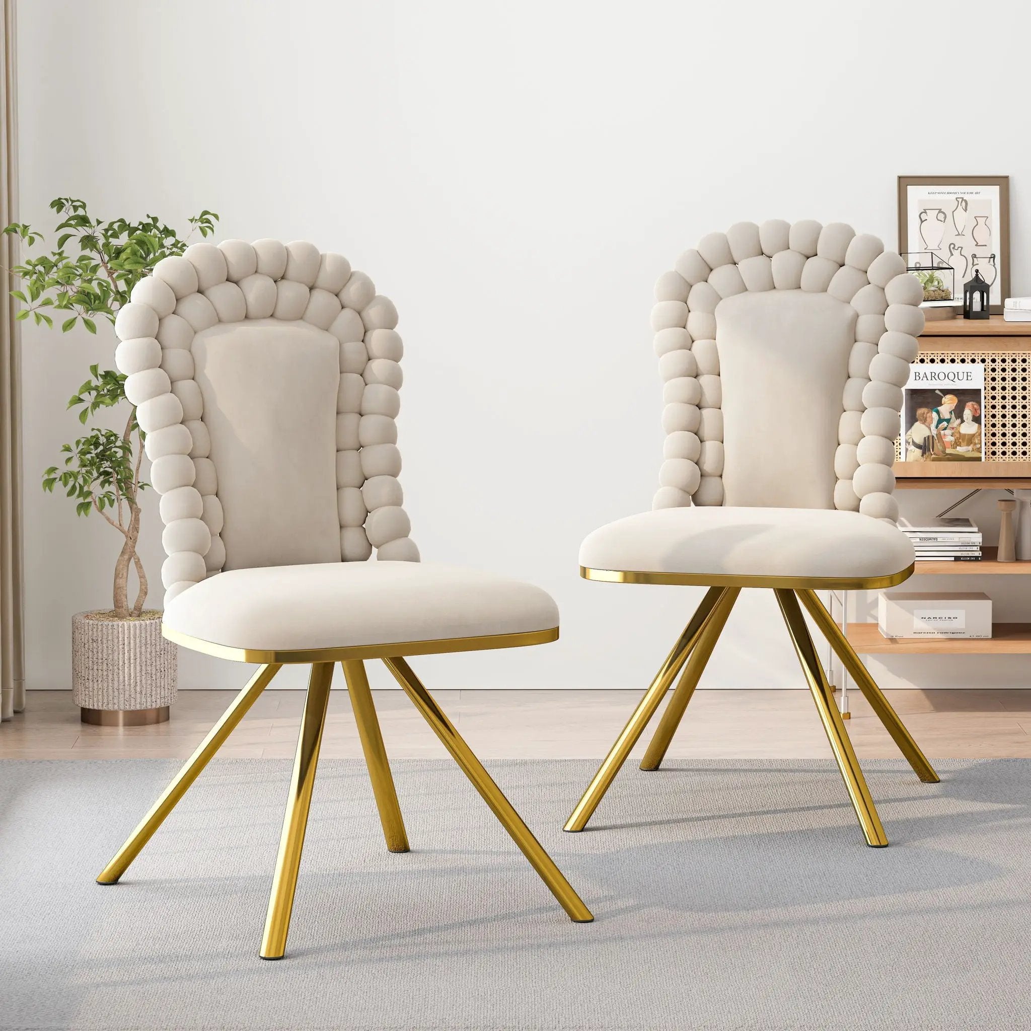 Upholstered Swivel Dining Chairs (Set of 2) by Unique Piece Furniture