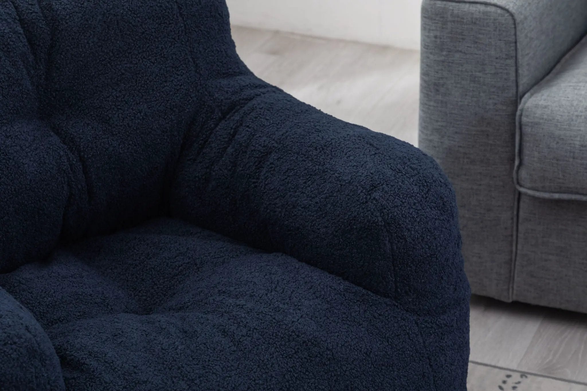 Soft Teddy Fabric Tufted Foam Bean Bag Chair With Teddy Fabric by Unique Piece Furniture