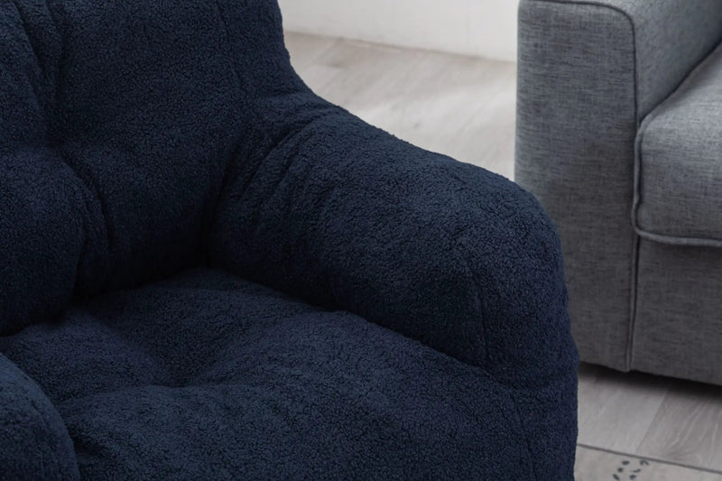 Soft Teddy Fabric Tufted Foam Bean Bag Chair With Teddy Fabric by Unique Piece Furniture