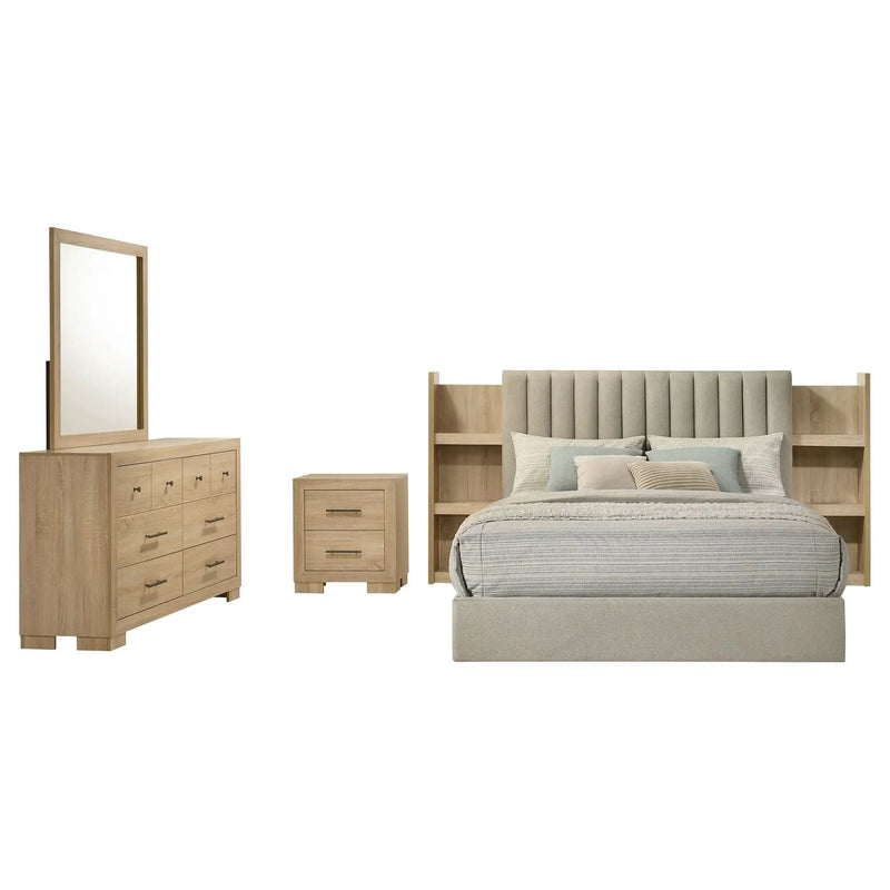 Arielle 4-piece Eastern King Bedroom Set Light Oak by Unique Piece Furniture