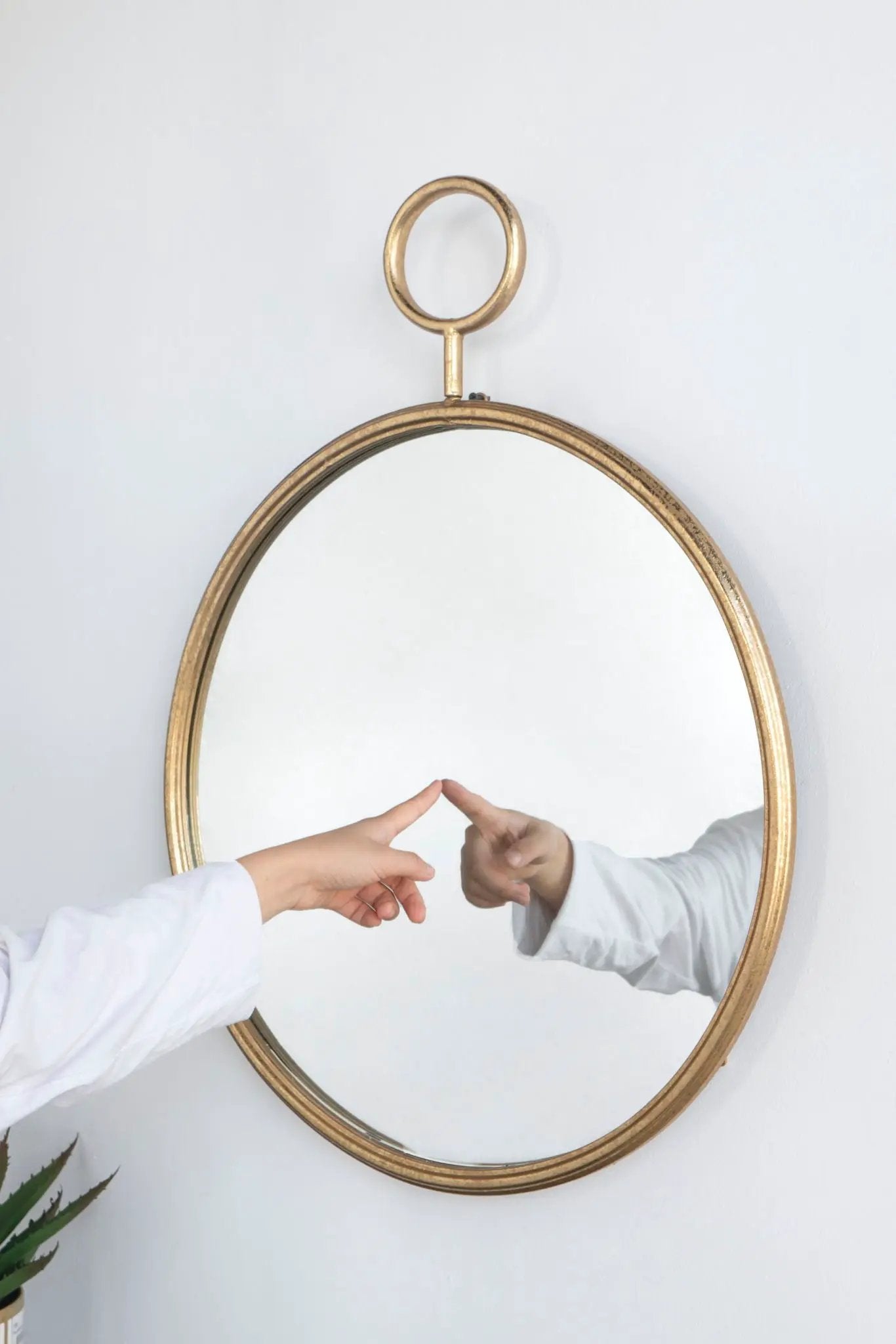 Circle Wall Mirror With Iron Frame, Accent Mirror For Living Room by HouseOfZazla