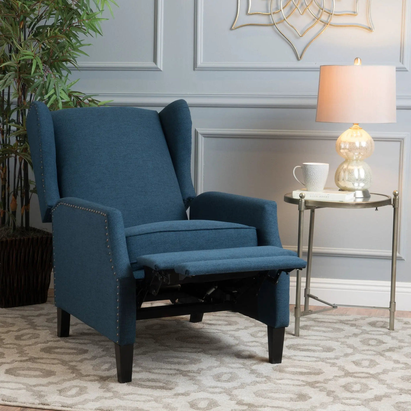 Westeros Wing Back Fabric Upholstered Recliner by Unique Piece Furniture