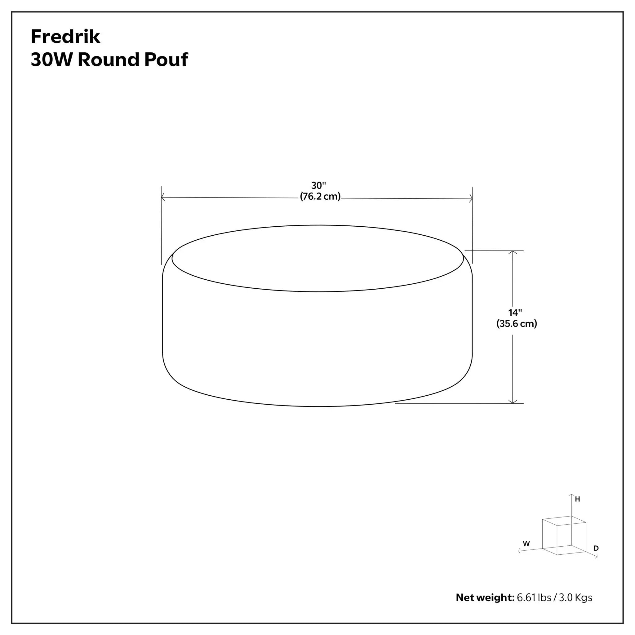 Fredrik - Round Pouf - Black by HouseOfZazla