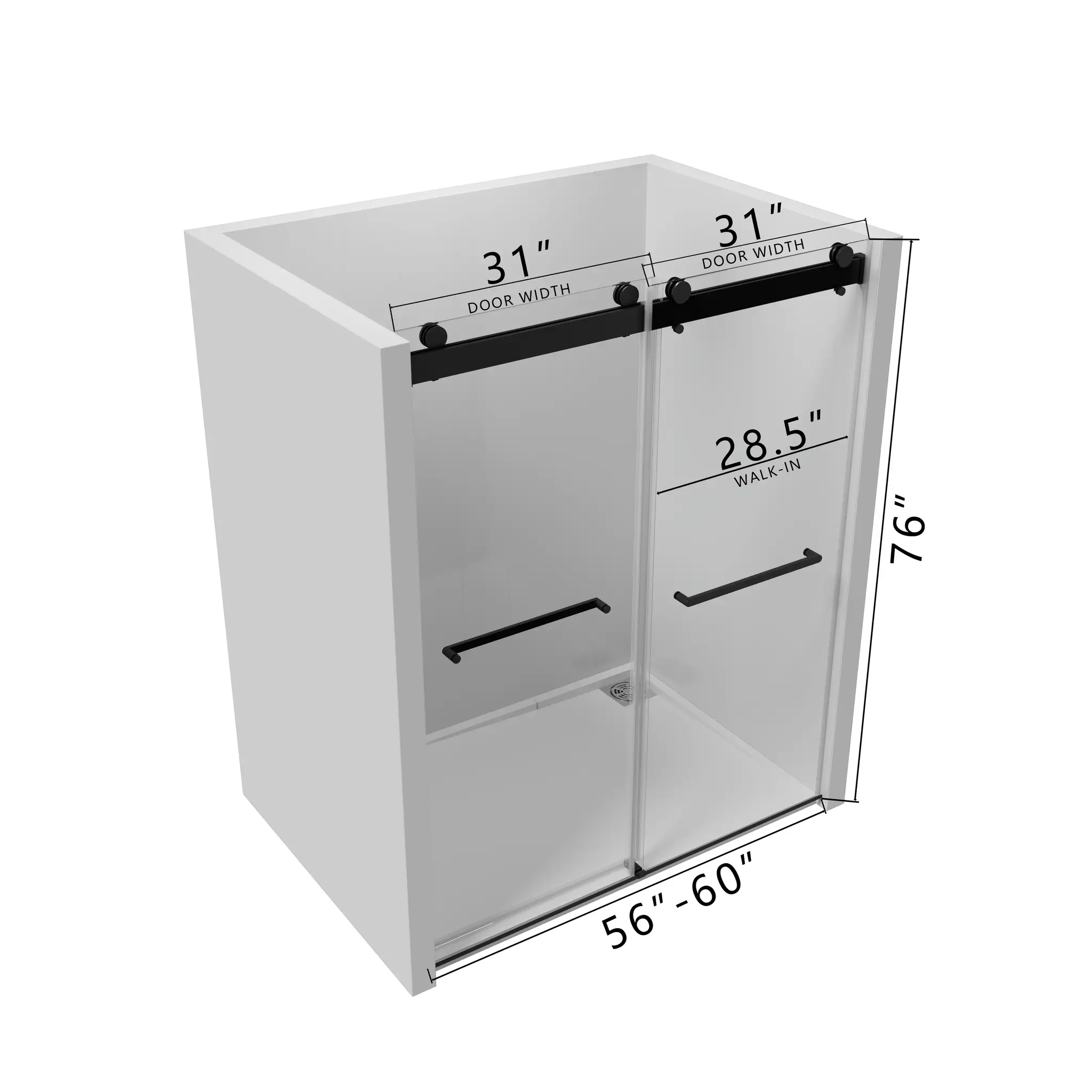 Double Sliding Frameless Soft-Close Shower Door by HouseOfZazla