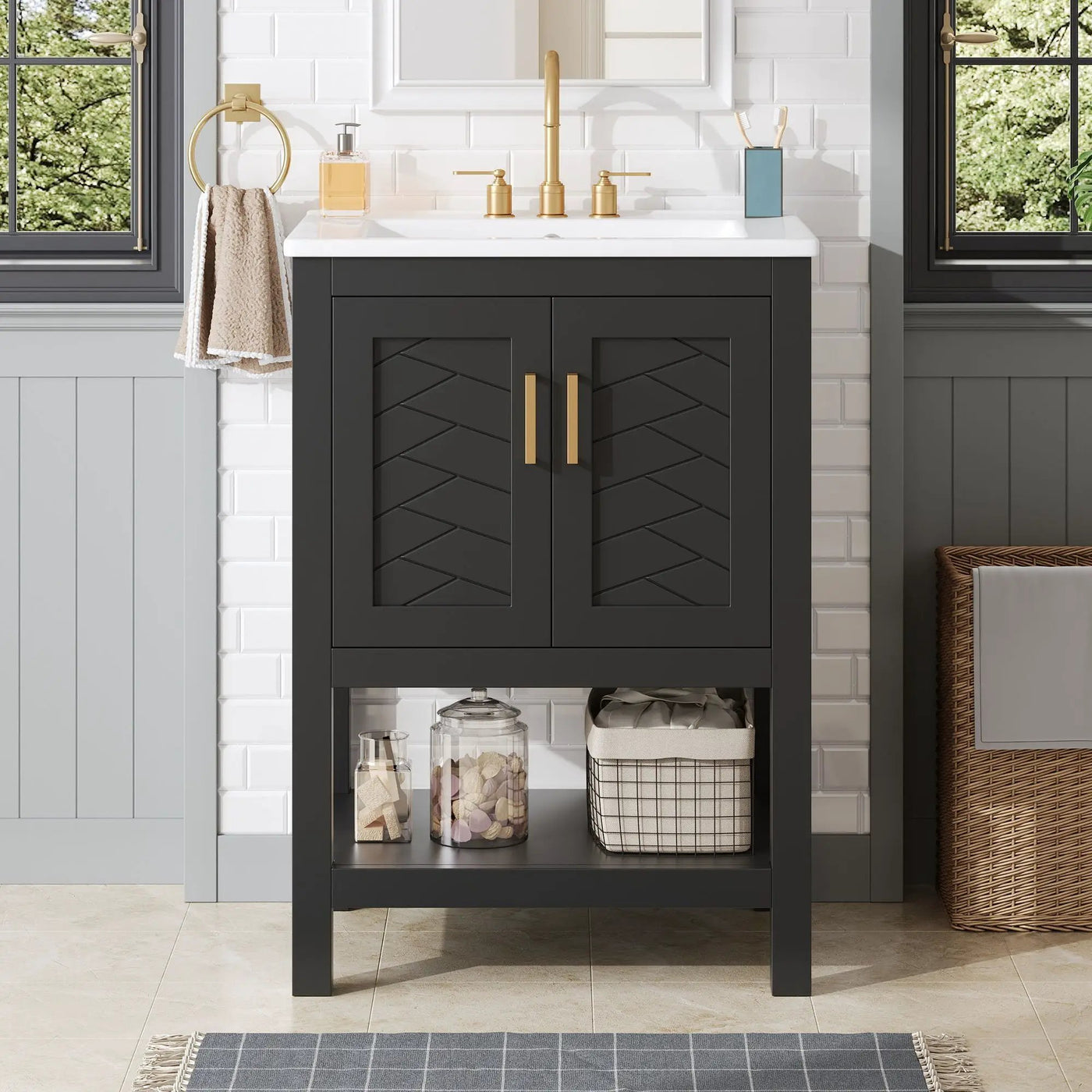 Modern Bathroom Vanity With Elegant Twill Design by HouseOfZazla