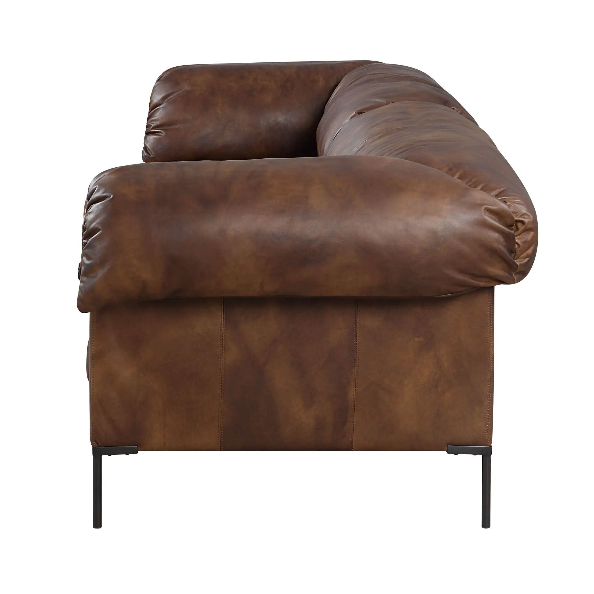 Jaron - Top Grain Leather Sofa - Mocha by HouseOfZazla