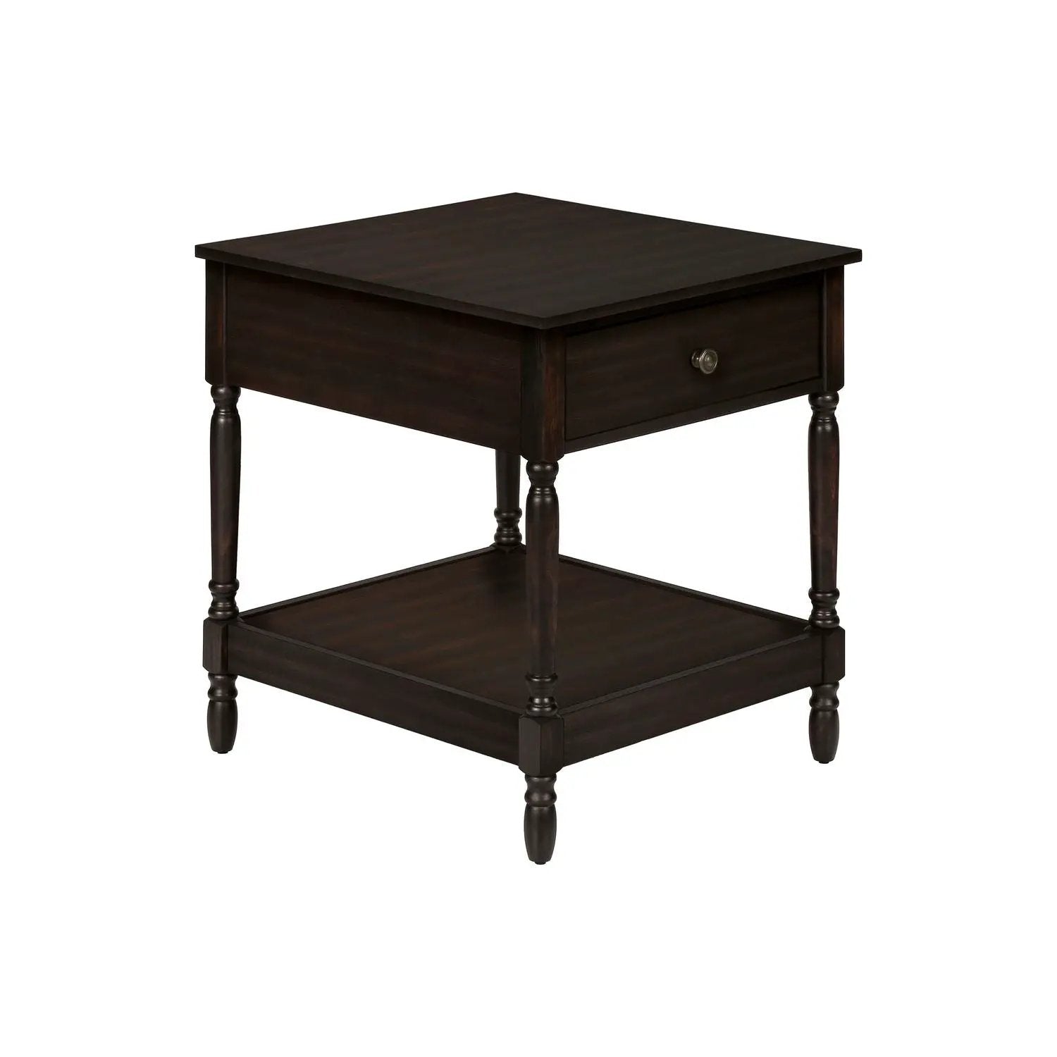 Accent - Table, 2 Tier, Square, Traditional - Walnut by Unique Piece Furniture