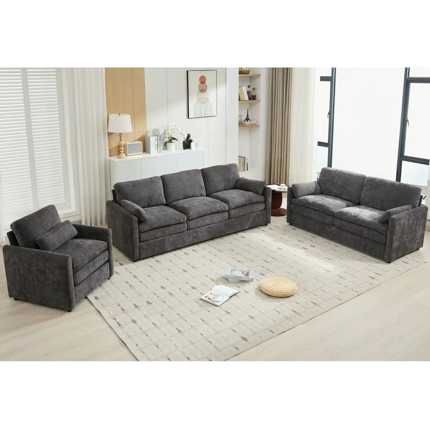 Cozy Upholstered Sofa Set For Living Room by HouseOfZazla
