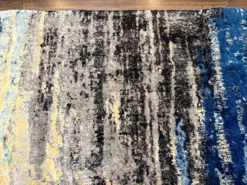 Modern Abstract Blue Area Rug 8x11 ft by Jewel Rugs