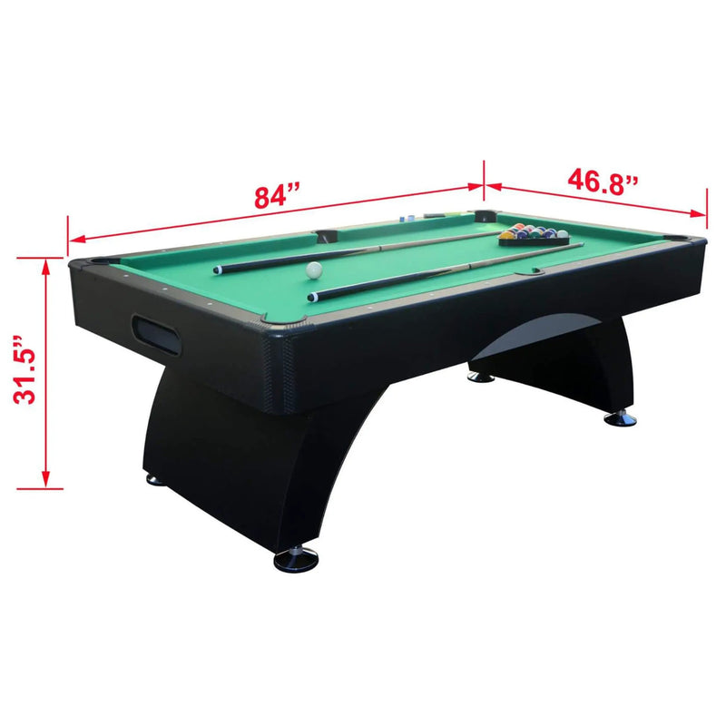 Premium 7FT Black Billiards Game Room Table For Home With Cue Sticks And Billiard Balls (SAK58210) by SAKSBY WHOLESALE