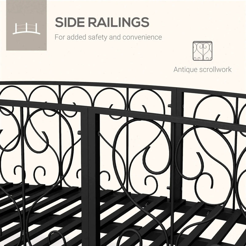 Alora 7FT Decorative Metal Arch Footbridge Garden Bridge With Safety Siderails (SAK53829) by SAKSBY WHOLESALE