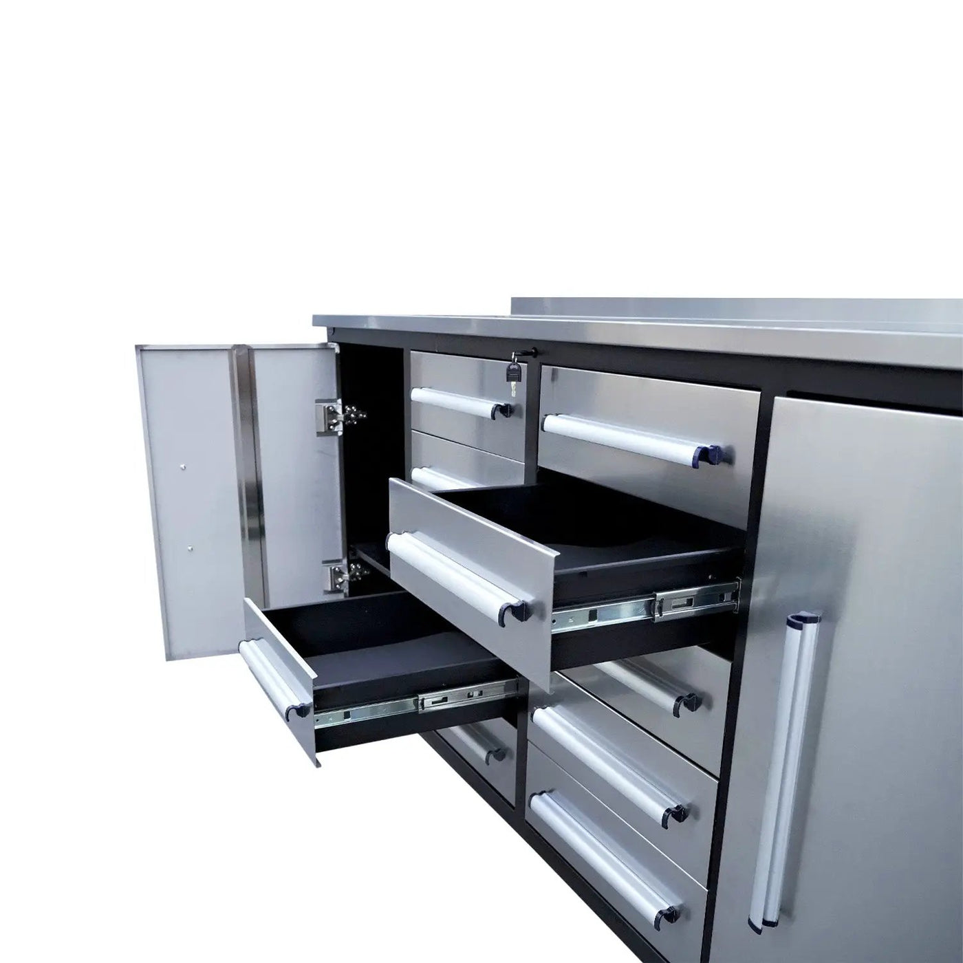 7ft Heavy Duty Workbench with 10 Drawers & 2 Cabinets by Chery Industrial