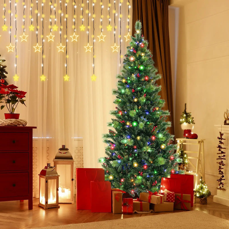 6/7/8 Feet Pre-Lit Artificial Christmas Tree with 300/400/500 LED Lights by DirectDeals