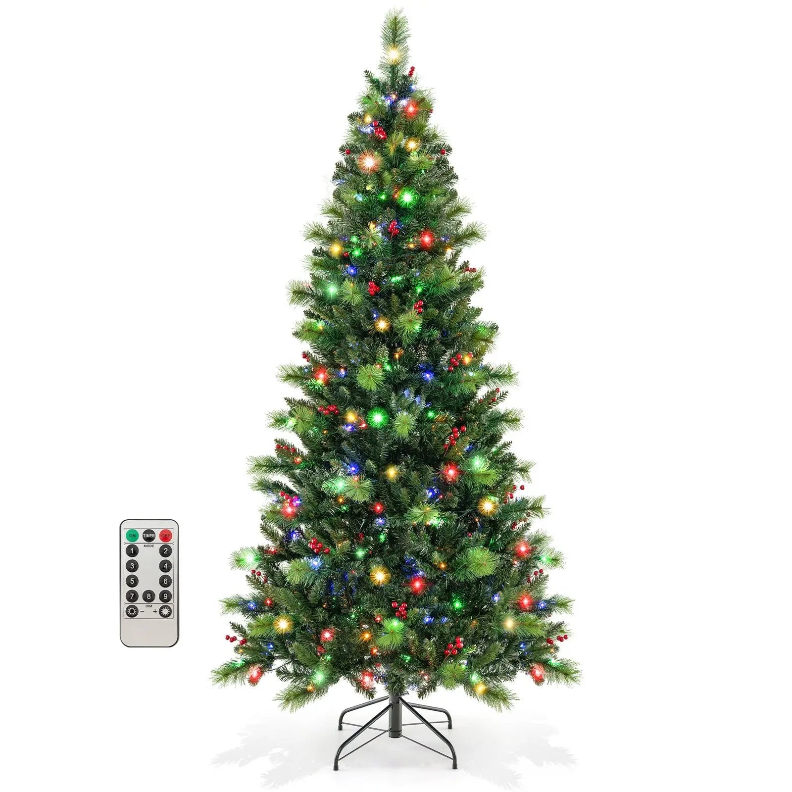 6/7/8 Feet Pre-Lit Artificial Christmas Tree with 300/400/500 LED Lights by DirectDeals