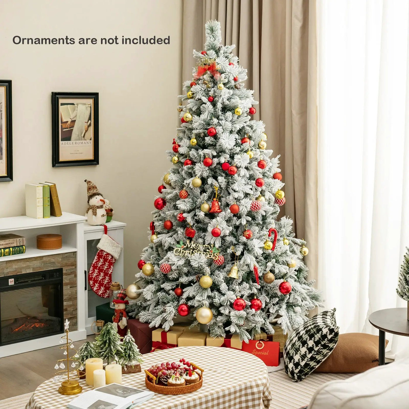 4.5/6/7 Feet Artificial Xmas Tree with Pine Needles and LED Lights by DirectDeals
