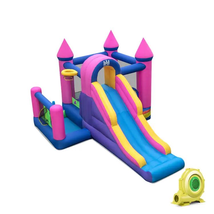 7-in-1 Kids Inflatable Bounce House with Long Slide and 735W Blower by DirectDeals