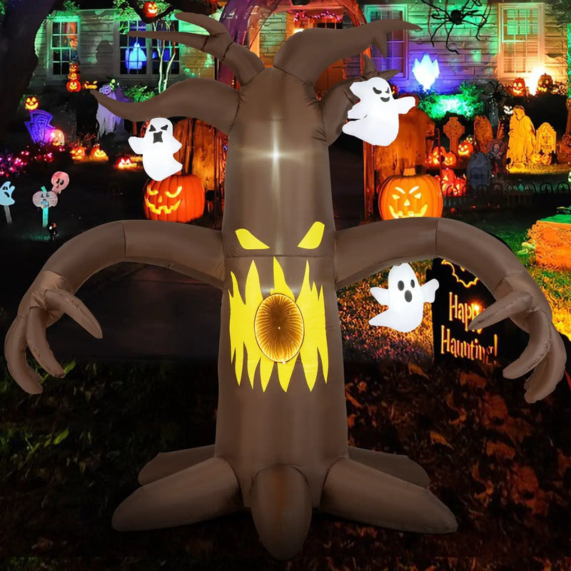 7.8 Feet Halloween Inflatables Scary Dead Tree Halloween Decoration with Ghost by DirectDeals