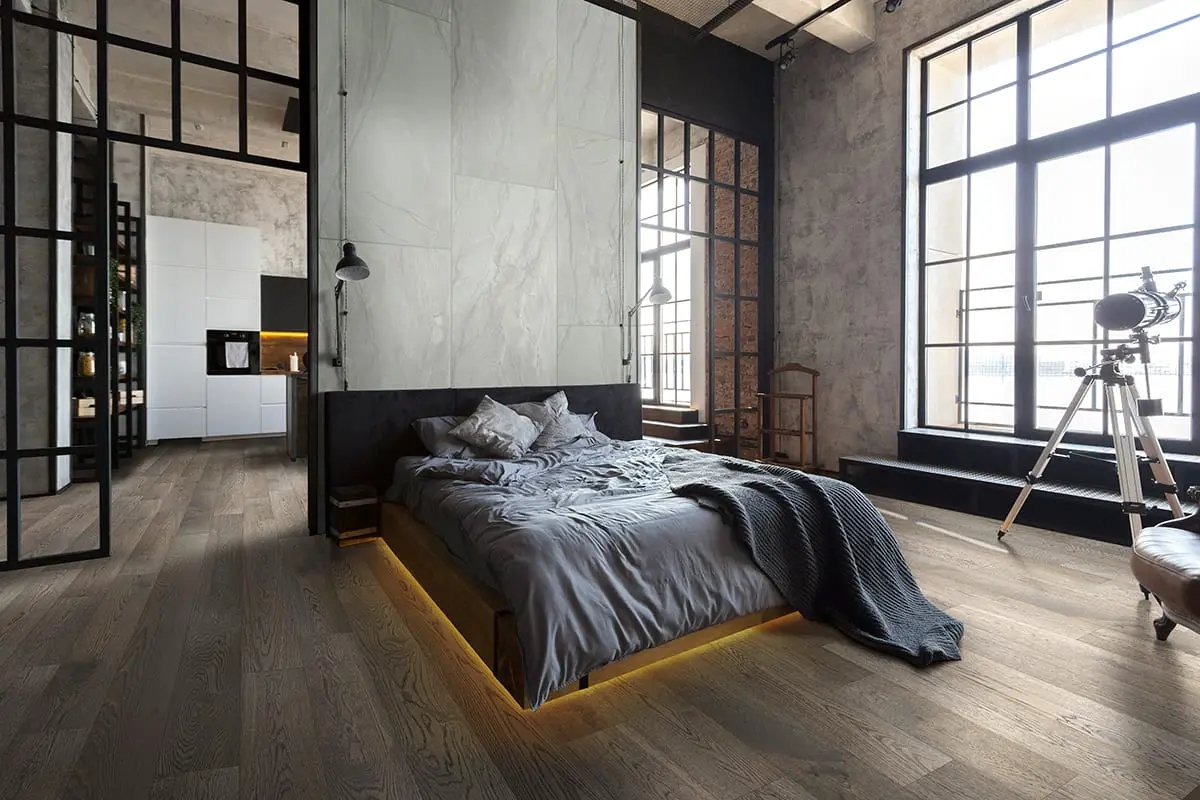 Mccarran Atwood Matte Wood Look Planks 9.5x86 in a finished room