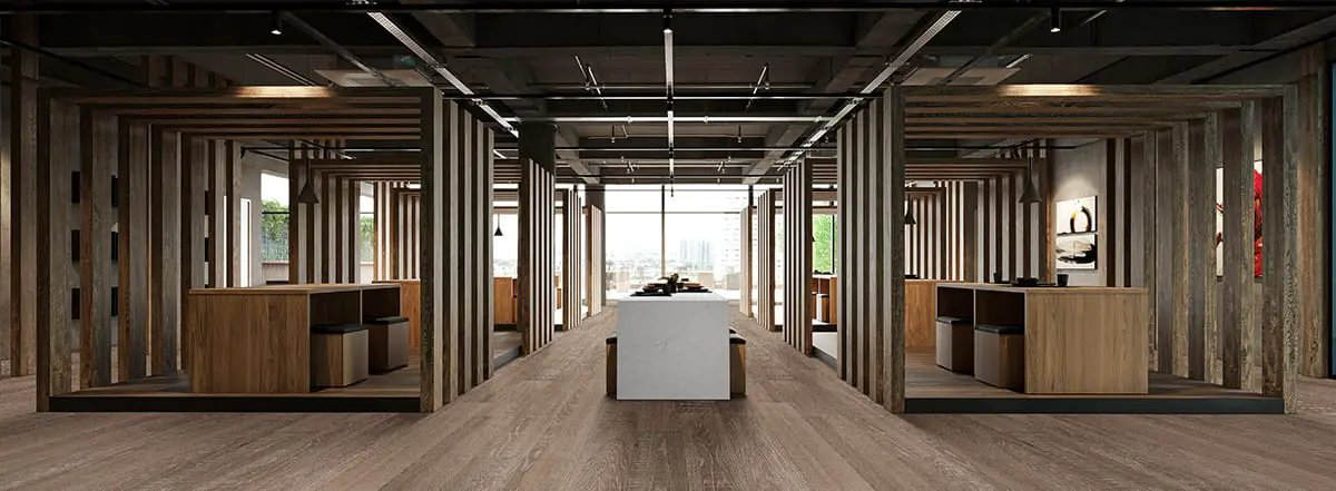 Mccarran Hinton Brushed Wood Look Moldings 2x0.63 in a finished room