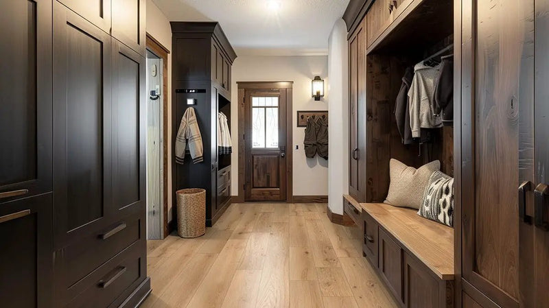 Mccarran Montevideo Oak Brushed Wood Look Moldings 1.85x0.75 in a finished room