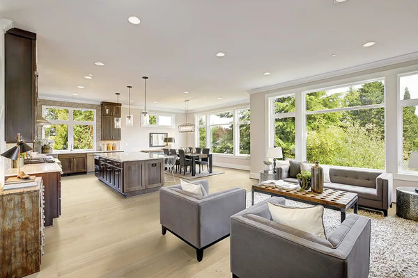 Mccarran Whitlock Matte Wood Look Planks 9.5x86 in a finished room