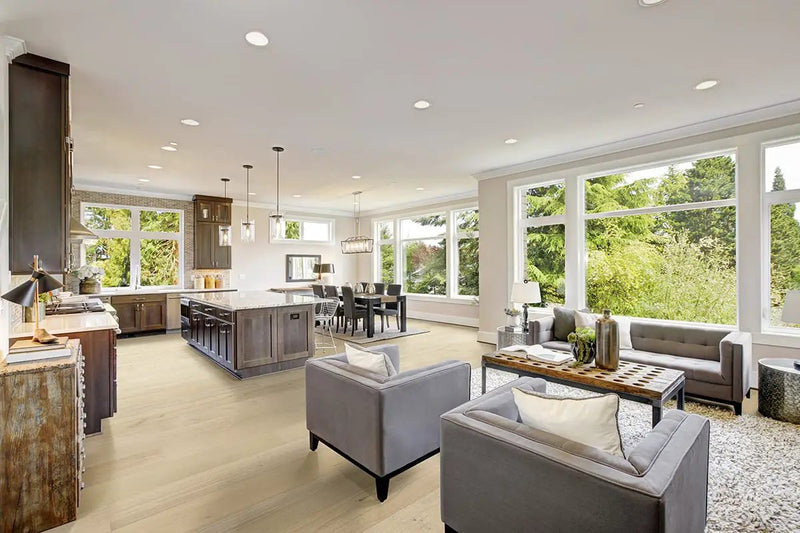 Mccarran Whitlock Matte Wood Look Planks 9.5x86 in a finished room