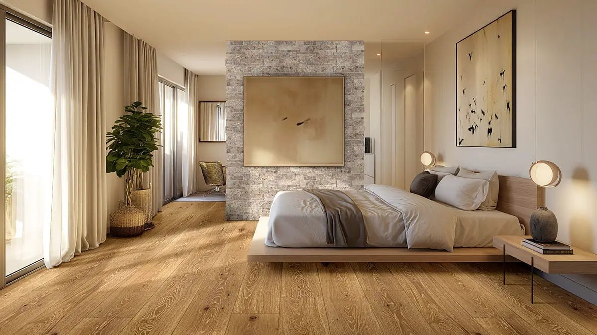 Mccarran Kentsea Oak Brushed Wood Look Moldings 1.85x0.75 in a finished room