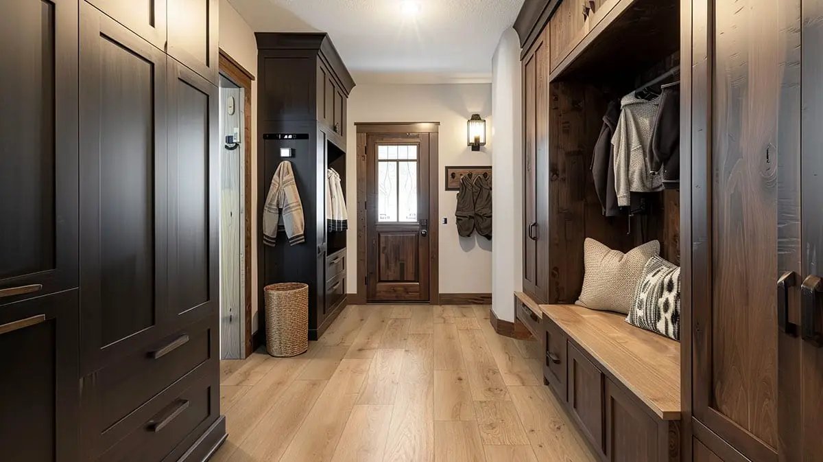 Mccarran Montevideo Oak Brushed Quarter Round Wood Look Moldings 0.75x0.75 in a finished room
