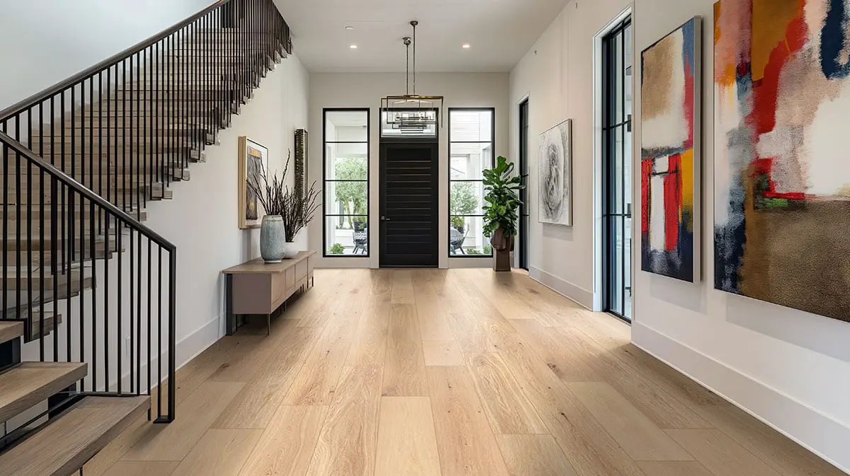 Mccarran Tualatin Blonde Brushed Wood Look Moldings 3x0.63 in a finished room