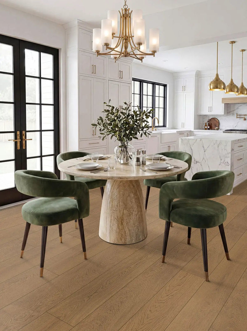 Mccarran Reserve Adriel Oak Matte Wood Look Planks 9.5x86 in a finished room
