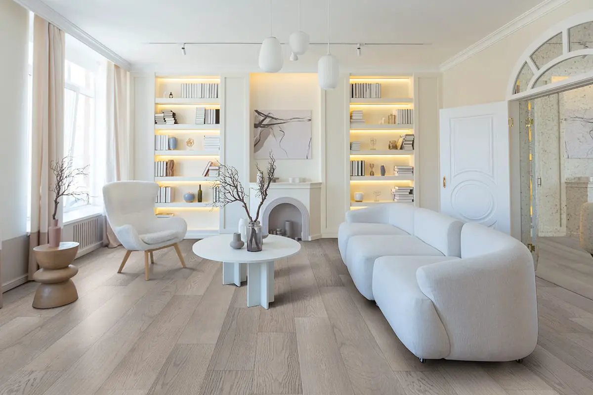 Mccarran Bourland Matte Wood Look Planks 9.5x86 in a finished room