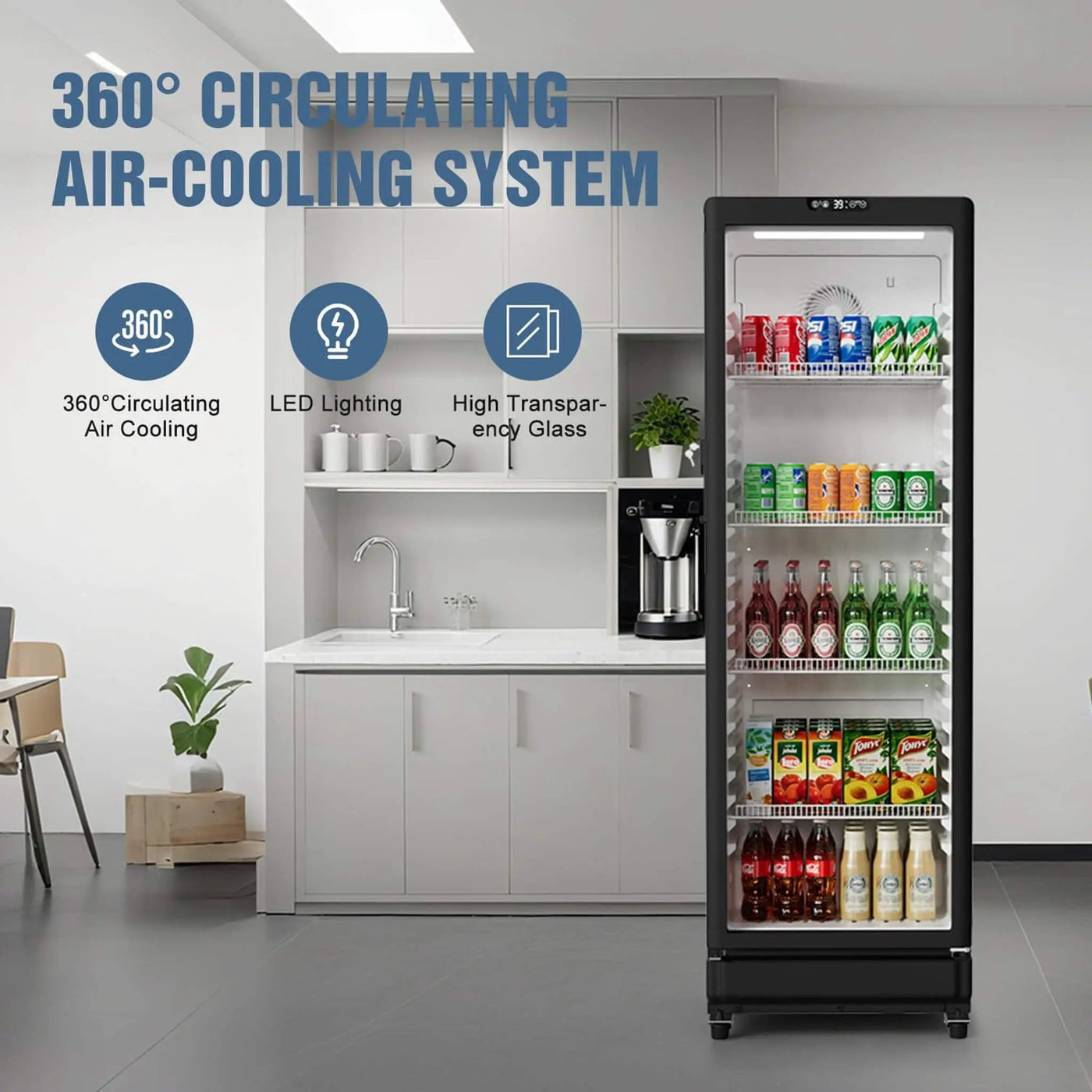 8.5 Cu.Ft Commercial Single Glass Door Beverage Merchandiser Refrigerator (SAK27946) by SAKSBY WHOLESALE