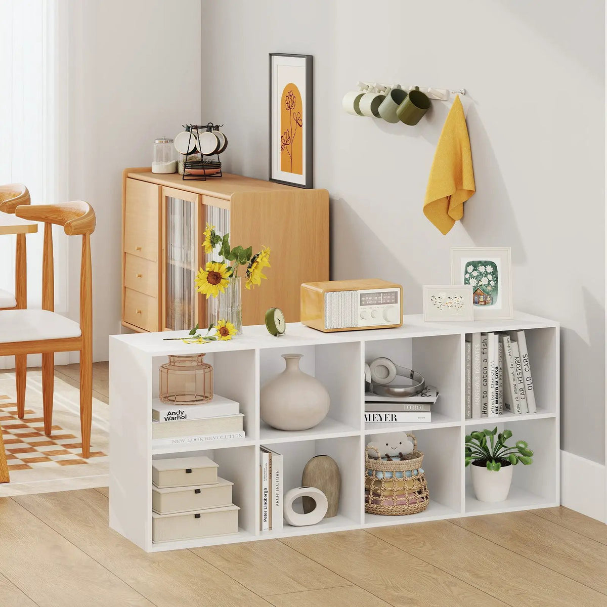 8-Cube Bookcase Bookshelf with 2 Anti-Tipping Kits Storage Organizer by DirectDeals