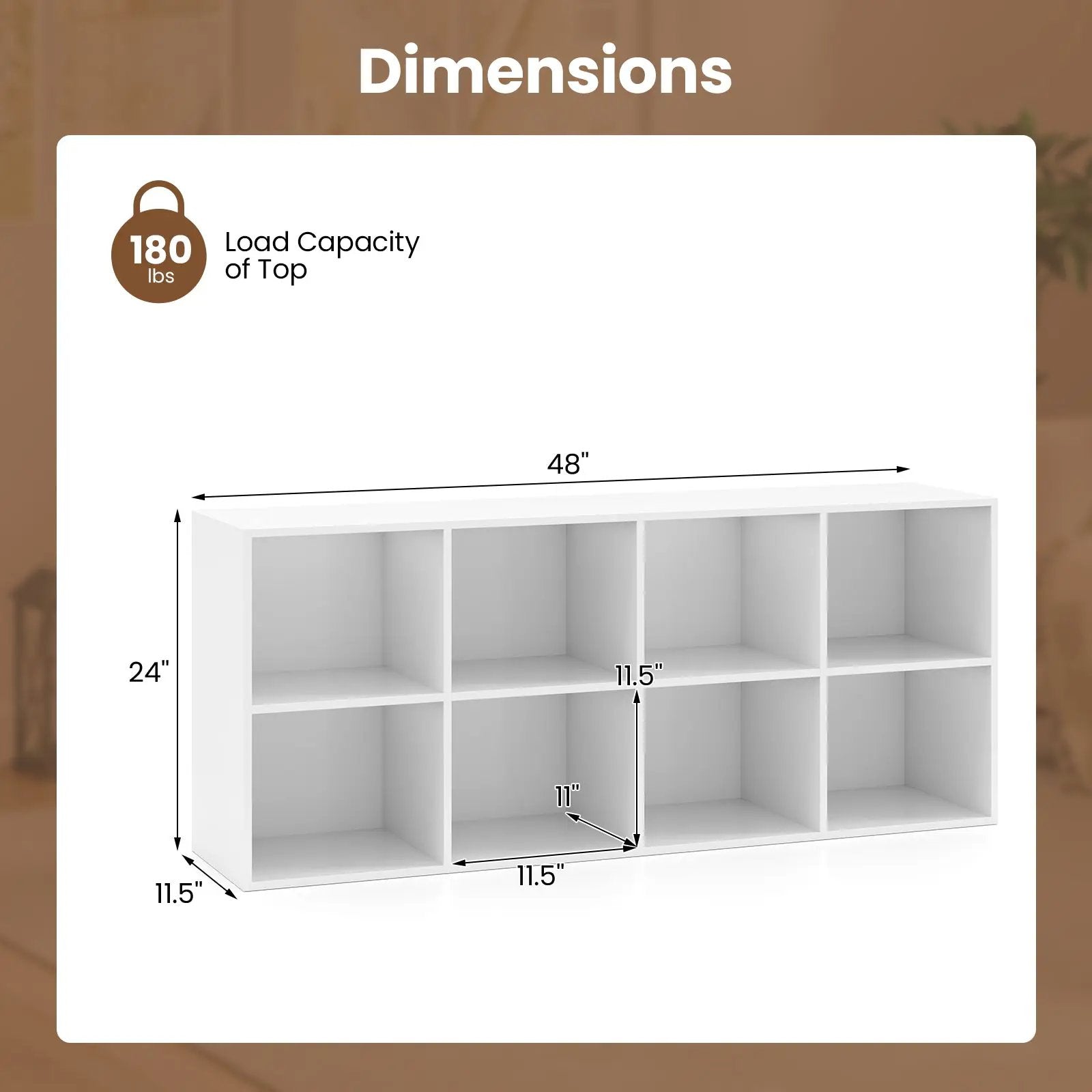 8-Cube Bookcase Bookshelf with 2 Anti-Tipping Kits Storage Organizer by DirectDeals