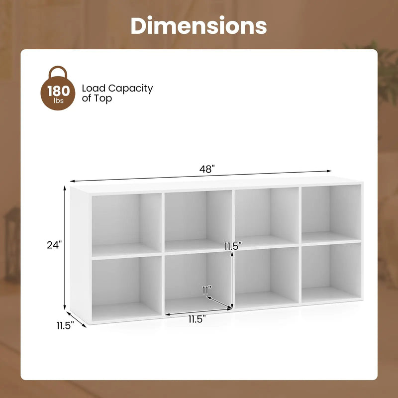 8-Cube Bookcase Bookshelf with 2 Anti-Tipping Kits Storage Organizer by DirectDeals