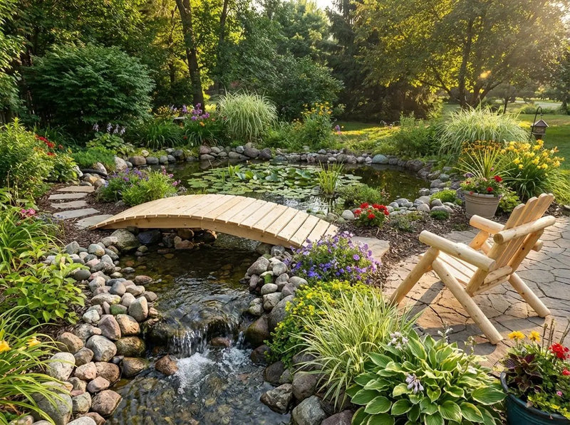 8 ft bridge with no railling by Cedar Creek Rustic Furniture