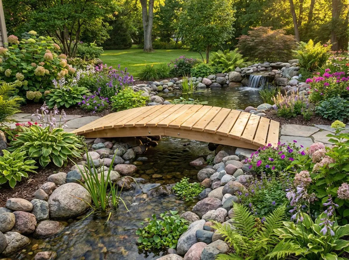 8 ft bridge with no railling by Cedar Creek Rustic Furniture