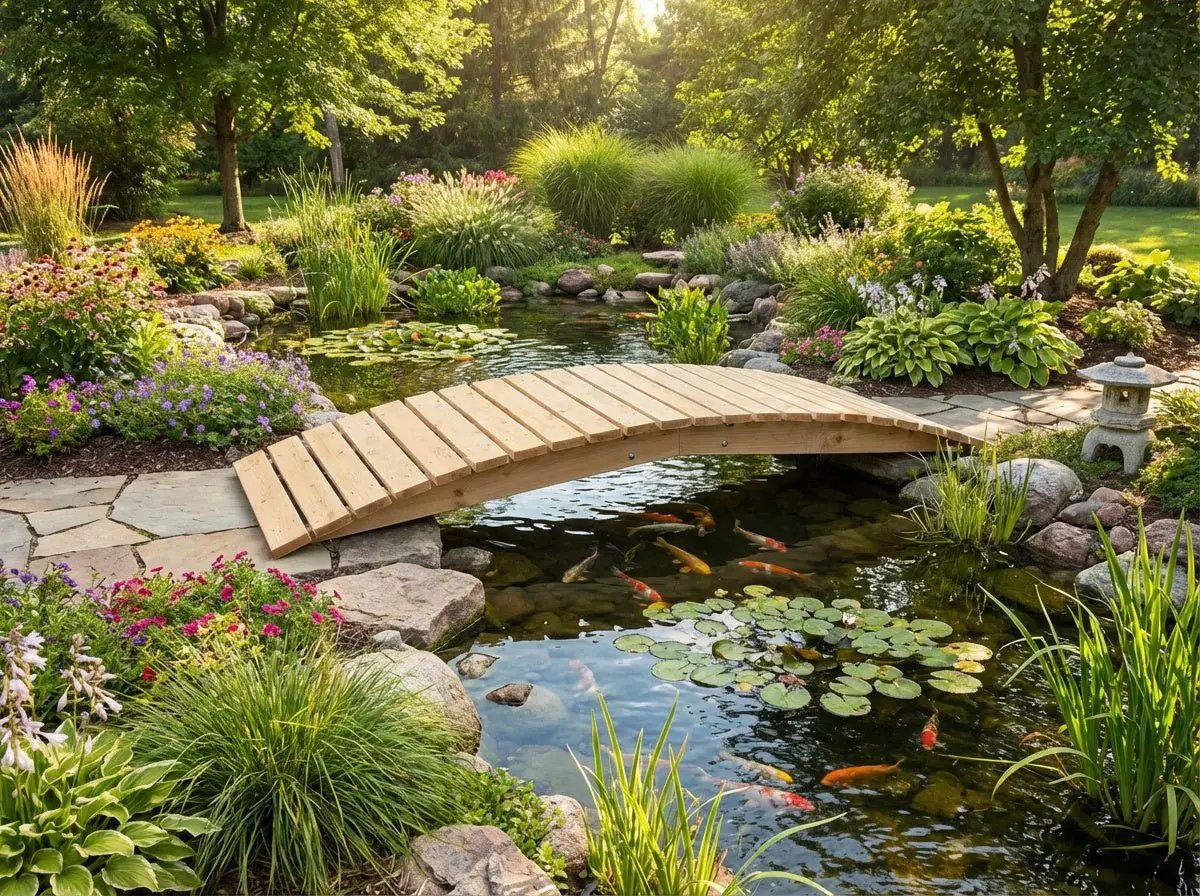 8 ft bridge with no railling by Cedar Creek Rustic Furniture