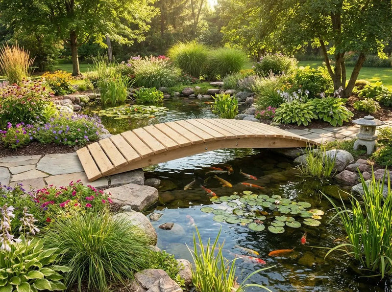 8 ft bridge with no railling by Cedar Creek Rustic Furniture