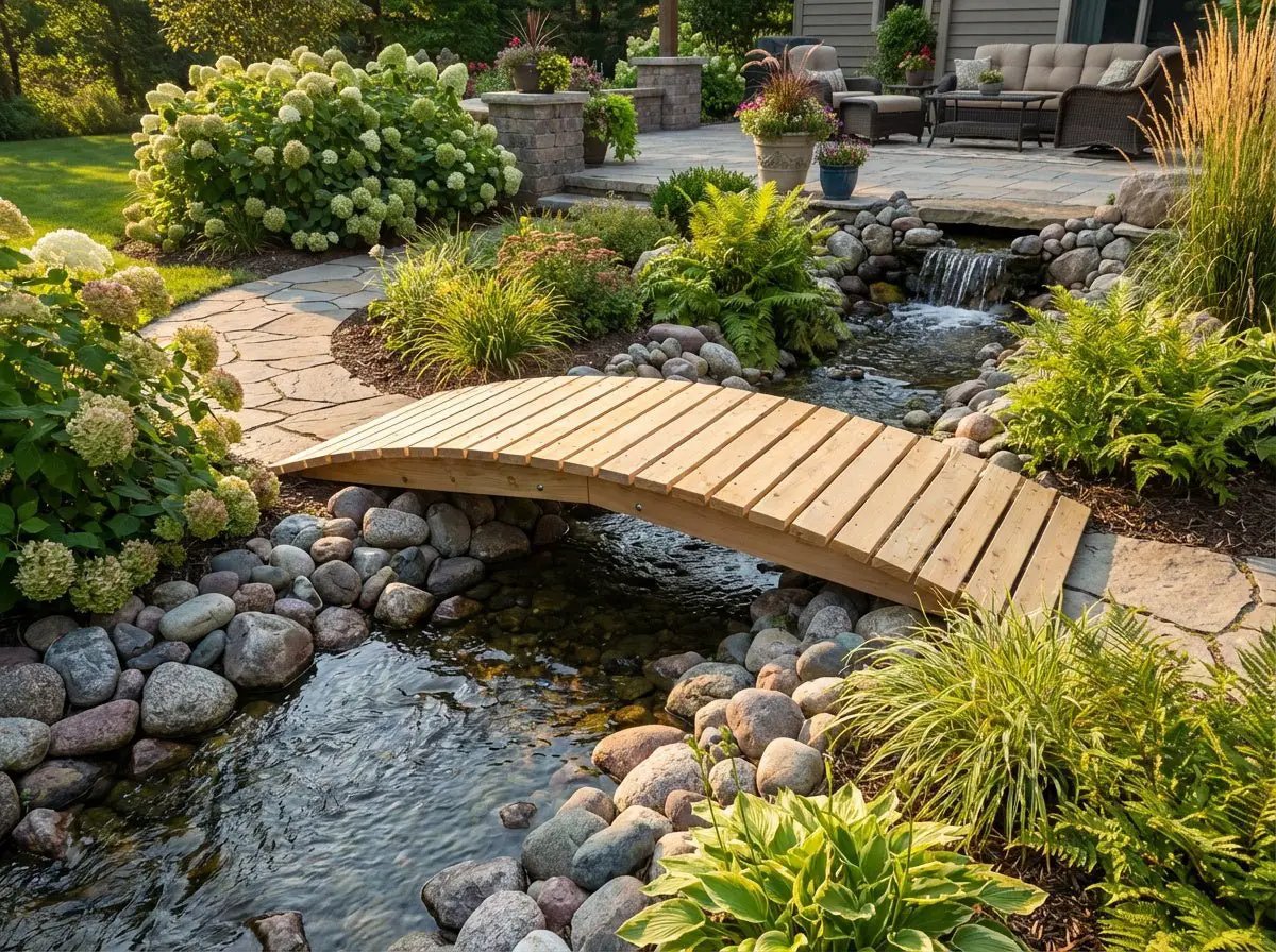8 ft bridge with no railling by Cedar Creek Rustic Furniture