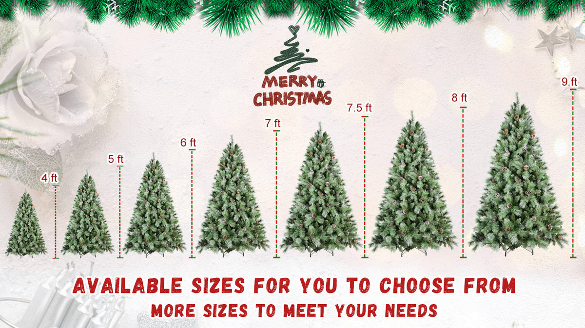 8 Ft Full-Bodied Pre-Decorated Pinecone Christmas Tree with Pine Cones - Green, photo 20 of 20