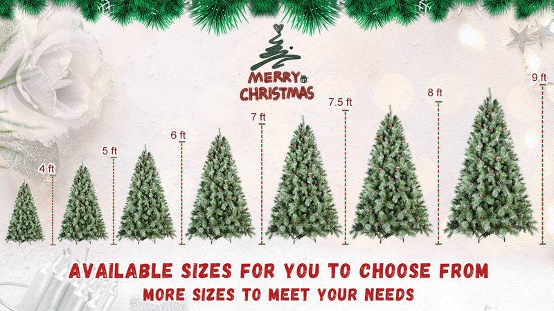 8 Ft Full-Bodied Pre-Decorated Pinecone Christmas Tree with Pine Cones - Green, photo 20 of 20