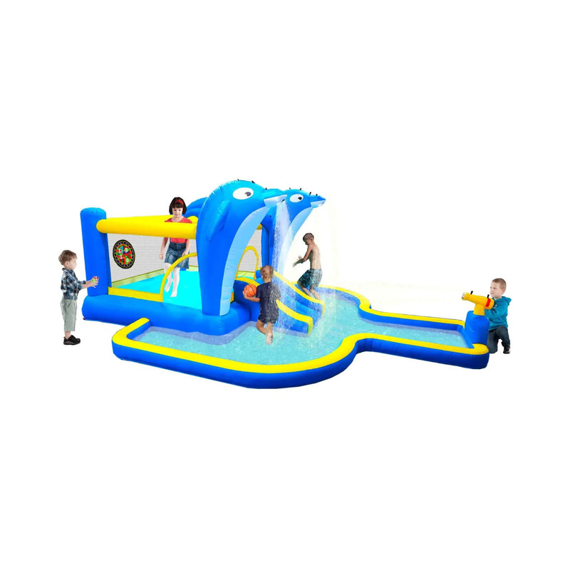 8-In-1 Inflatable Water Park Bounce House with Sprinkler, Water Gun, And Basketball Hoop (SAK38152) by SAKSBY WHOLESALE