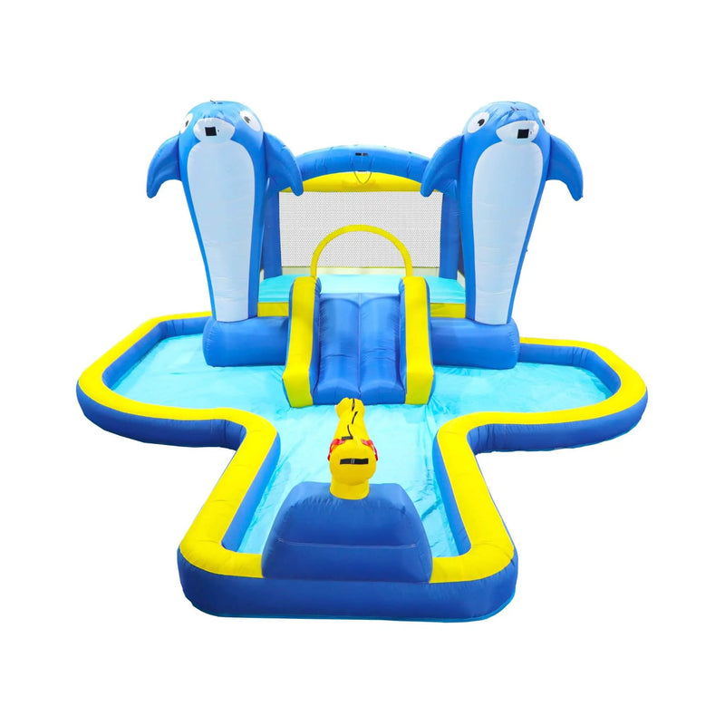 8-In-1 Inflatable Water Park Bounce House with Sprinkler, Water Gun, And Basketball Hoop (SAK38152) by SAKSBY WHOLESALE